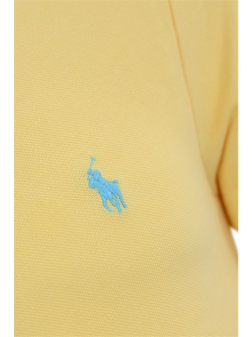 Polo due bottoni in cotone con logo giallo POLO RALPH LAUREN | 710795080003